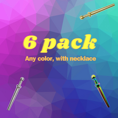 6 PACK BUNDLES | 3-in-1 Bump Straw and Scoop, Include Necklace